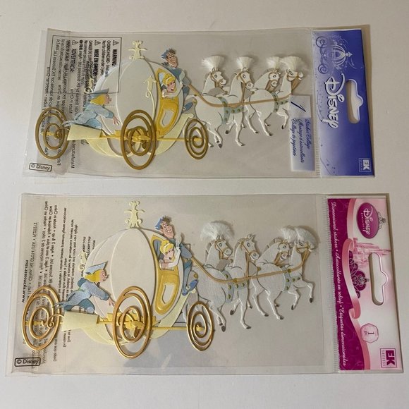 EK Success Disney Cinderella Horse Carriages Scrapbook Stickers - Picture 1 of 9